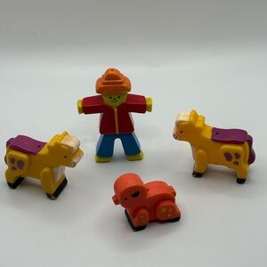 VTG 1970’s Fisher Price 3 Farm Animals 1 Scarecrow Replacement Parts Baby Mobile